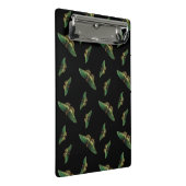 Butterfly Botanische Blume Schwarz-Weiß Mini Klemmbrett (Schrägansicht)