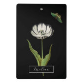 Butterfly Botanische Blume Schwarz-Weiß Mini Klemmbrett (Rückseite)