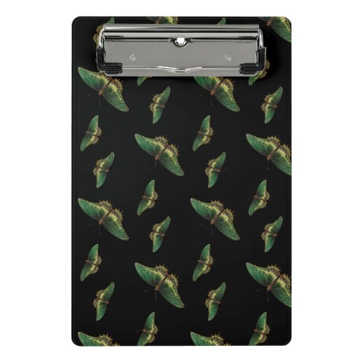 Butterfly Botanische Blume Schwarz-Weiß Mini Klemmbrett (Vorderseite)