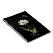 Butterfly Botanische Blume Schwarz-Weiß Notizblock (Rechte Seite)