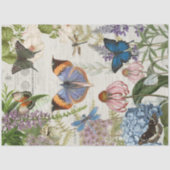 Butterfly Botanischer Blumengarten Blumendekoupage Seidenpapier (Vorderseite)