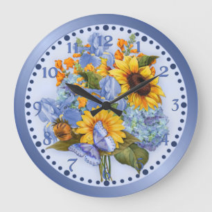 Butterfly Bouquet Floral Große Wanduhr