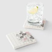 Butterfly Bouquet Steinuntersetzer (Seitenansicht)