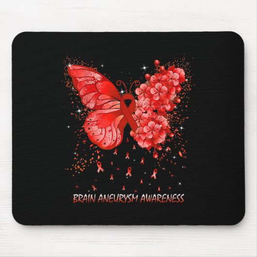 Butterfly-Brain Aneurysm-Awareness-Band Mousepad (Vorne)