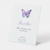Butterfly Brautparty Blume Bar Bouquet Sockelschild (Vorderseite)