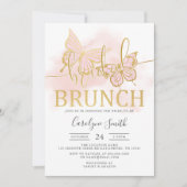 Butterfly Brautparty Bridal Brunch Einladung (Vorderseite)