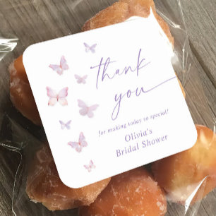 Butterfly Brautparty Danke, dass Sie dafür sind Quadratischer Aufkleber