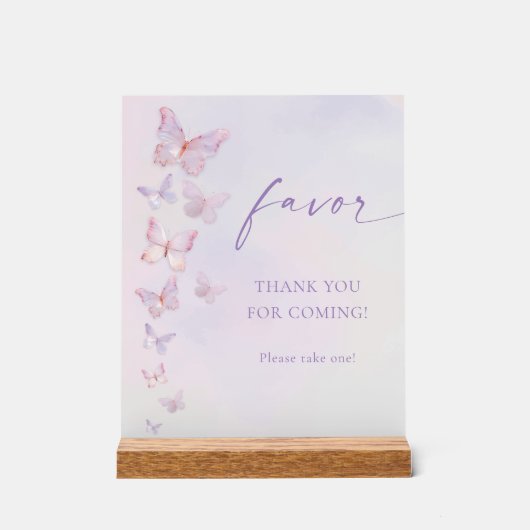 Butterfly Brautparty Gefallen Acrylschild (Vorderseite)