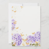 Butterfly Brautparty Gold Lila Hydrangea Einladung (Rückseite)