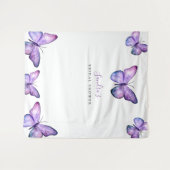 Butterfly Brautparty Hintergrund Minimalistisch Li Wandteppich (Vorderseite (Horizontal))