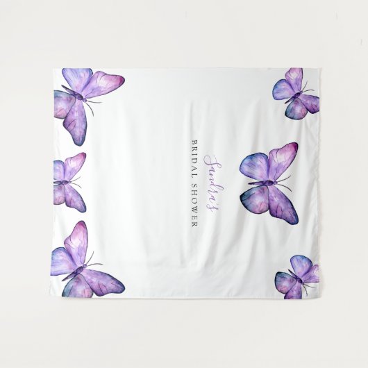 Butterfly Brautparty Hintergrund Minimalistisch Li Wandteppich (Vorderseite (Horizontal))