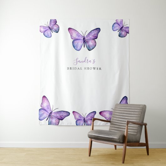 Butterfly Brautparty Hintergrund Minimalistisch Li Wandteppich (Beispiel)