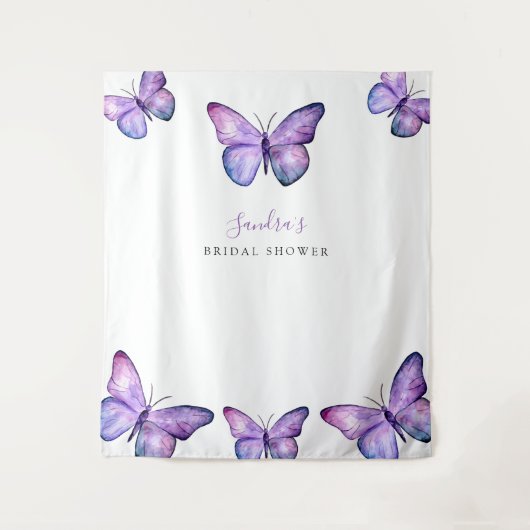 Butterfly Brautparty Hintergrund Minimalistisch Li Wandteppich (Vorderseite)