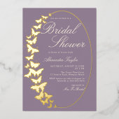 Butterfly Brautparty Lavender Gold Moderner Chic Folieneinladung (Vorderseite)