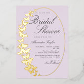 Butterfly Brautparty Lilac Elegant Folieneinladung (Vorderseite)