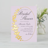 Butterfly Brautparty Lilac Elegant Folieneinladung (Stehend vorne)