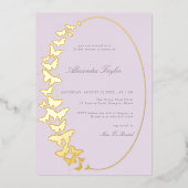 Butterfly Brautparty Lilac Folieneinladung (Vorderseite)