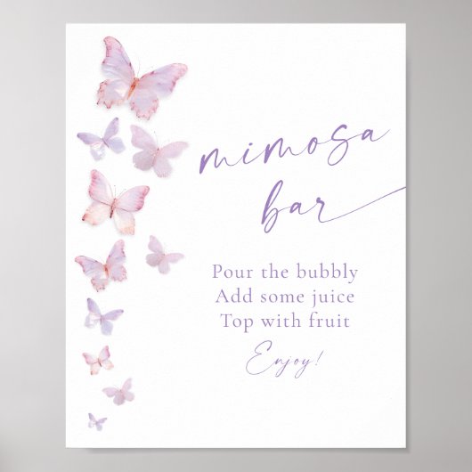 Butterfly Brautparty Mimosa Bar Poster (Vorne)
