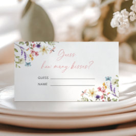 Butterfly Brautparty Ratet wie viele Küsse Spiel Begleitkarte