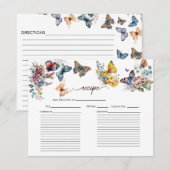 Butterfly | Brautparty-Rezept-Karte Einladung (Vorne/Hinten)