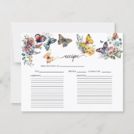 Butterfly | Brautparty-Rezept-Karte Einladung