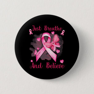 Butterfly Breathe und Glaube an Brustkrebs Button