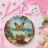 "Butterfly Breezes: Embrace Summer's Lightness" Pappteller (Party)