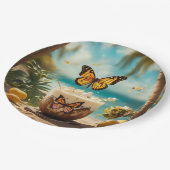 "Butterfly Breezes: Embrace Summer's Lightness" Pappteller (Schrägansicht)