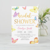 Butterfly Bridal Dusche Einladung (Stehend Vorderseite)