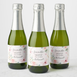 Butterfly-Bridesmaid-Vorschlag Schaumweinetikett
