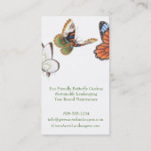 Butterfly Business Card - Landscaper und Gärtner Visitenkarte (Rückseite)