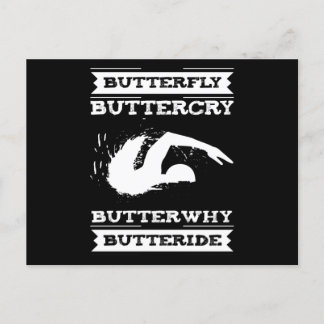 Butterfly Buttercry ButterWarum - Schwimmer Design Postkarte