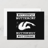 Butterfly Buttercry ButterWarum - Schwimmer Design Postkarte (Vorne/Hinten)