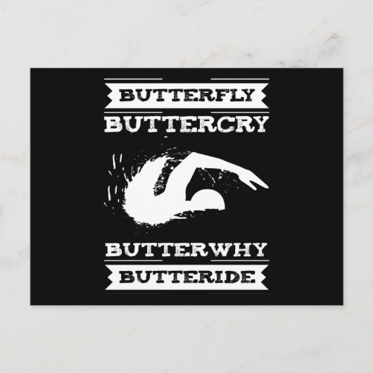 Butterfly Buttercry ButterWarum - Schwimmer Design Postkarte (Vorderseite)