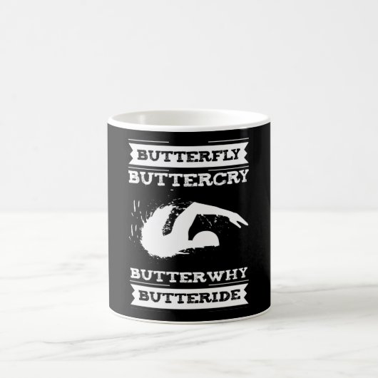 Butterfly Buttercry Butterwhy - Swimmer Design Kaffeetasse (Mittel)