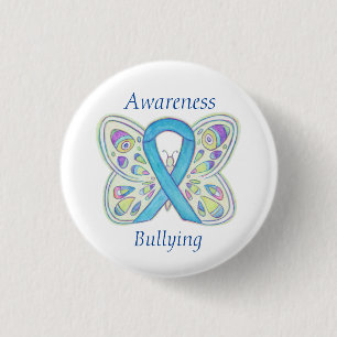 Butterfly-Button mit blauer Schleimhaut Button