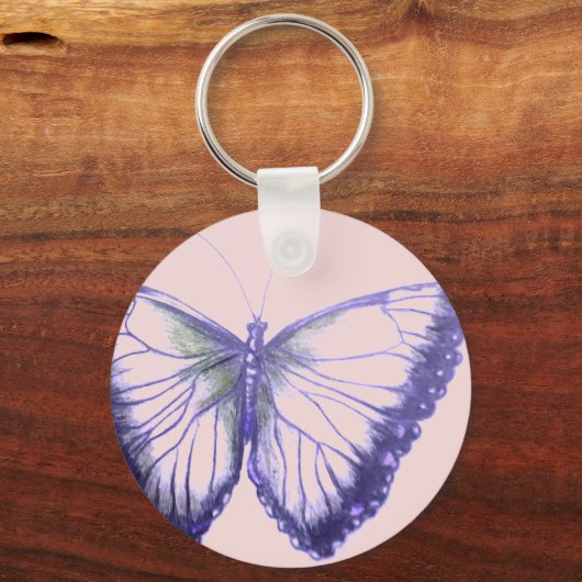 Butterfly Button-Schlüsselanhänger Schlüsselanhänger (Vorderseite)