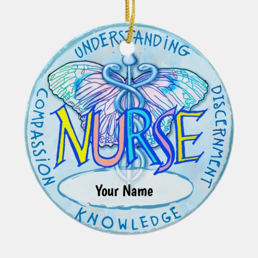 Butterfly caduceus nurse keramik ornament (Vorne)