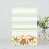 Butterfly California Poppies Wildblume Garden Briefpapier (Stehend Vorderseite)