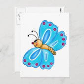 Butterfly-Cartoon Postkarte (Vorne/Hinten)