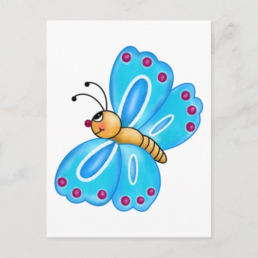 Butterfly-Cartoon Postkarte (Vorderseite)