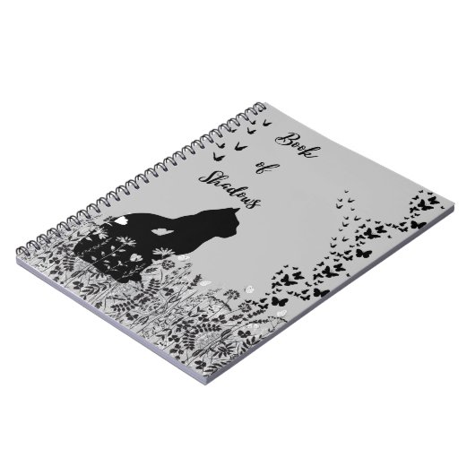 Butterfly Cat Book of Shadows Spiral Notebook Notizblock (Linke Seite)