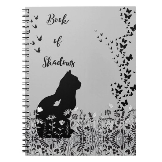 Butterfly Cat Book of Shadows Spiral Notebook Notizblock (Vorderseite)