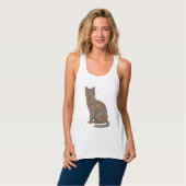 Butterfly Cat Lover Silhouette Art | Graphic Print Tank Top (Vorderseite Vollansicht)