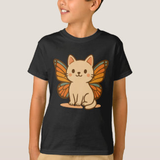 Butterfly Cat - Niedliche Pastel Kawaii Tier T-Shirt
