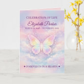 Butterfly Celebration of Life Funeral Program Karte (Gelbe Blume)