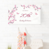 Butterfly Cheroms Blüten Rosa Weiß Banner (Insitu)