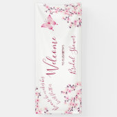 Butterfly Cherry Blossom Brautparty Willkommen Banner (Vertikal)
