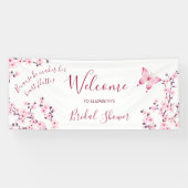 Butterfly Cherry Blossom Brautparty Willkommen Banner (Horizontal)