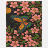 Butterfly Cherry Blossom Moon Fleecedecke (Vorderseite)